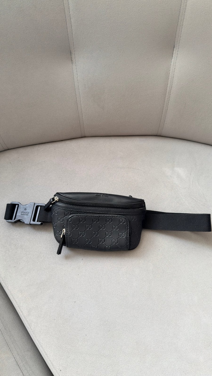 Gucci heuptasje / crossbody tasje zwart leer, Ophalen of Verzenden, Zo goed als nieuw, Zwart, Overige typen