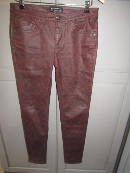 G332 Expresso mt 38 jeans bordeaux burgundy zwart print, Maat 38/40 (M), Overige kleuren, Zo goed als nieuw, Lang