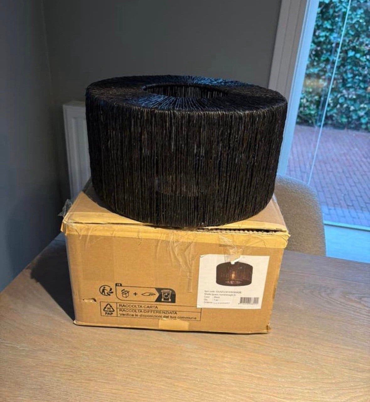 Lampenkap GOOD&MOJO Plafonniere Iguazu - Jute Zwart - Ø30cm, !, !, Ophalen of Verzenden, Zo goed als nieuw
