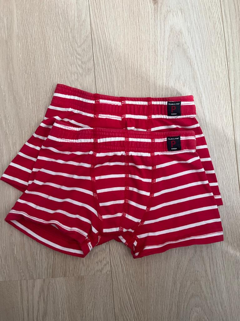 2-pack Polarn O. Pyret boxershorts rood-wit gestreept (86/92, Ophalen of Verzenden, Zo goed als nieuw, Jongen, Nacht- of Onderkleding
