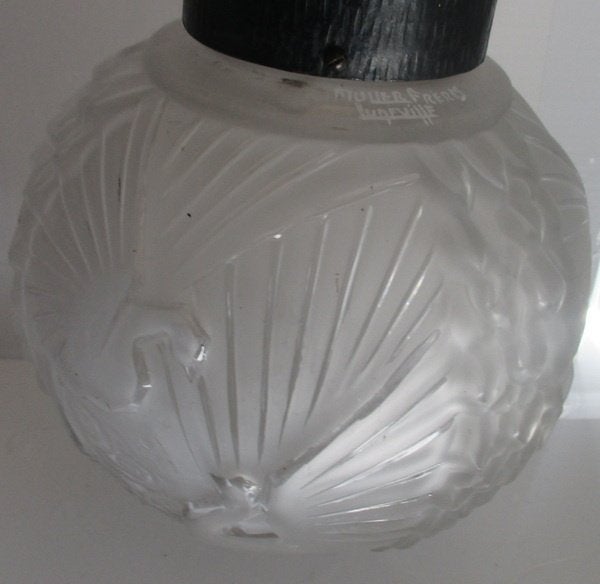 originele art deco hanglamp pauwen Muller freres, Verzenden
