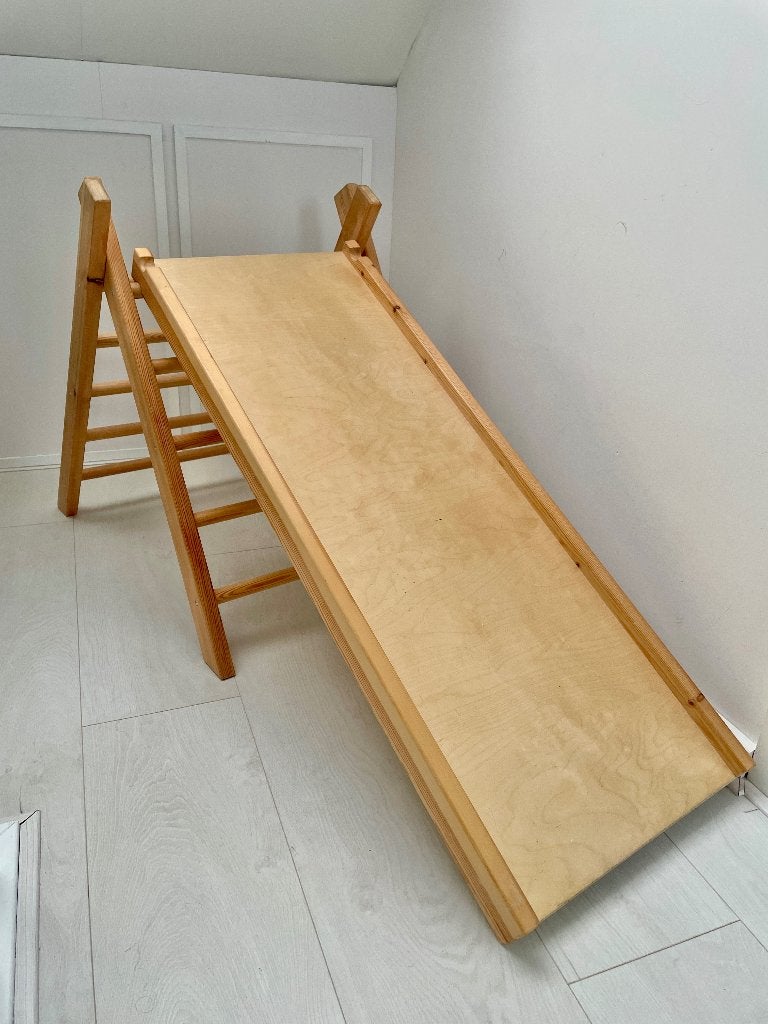 Goede kwaliteit houten glijbaan en klimrek, Ophalen, Zo goed als nieuw, Overige typen