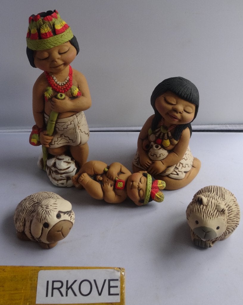 GROEP LEUKE INDIANEN BEELDJES * Naief *, Verzenden, Zo goed als nieuw, Mens