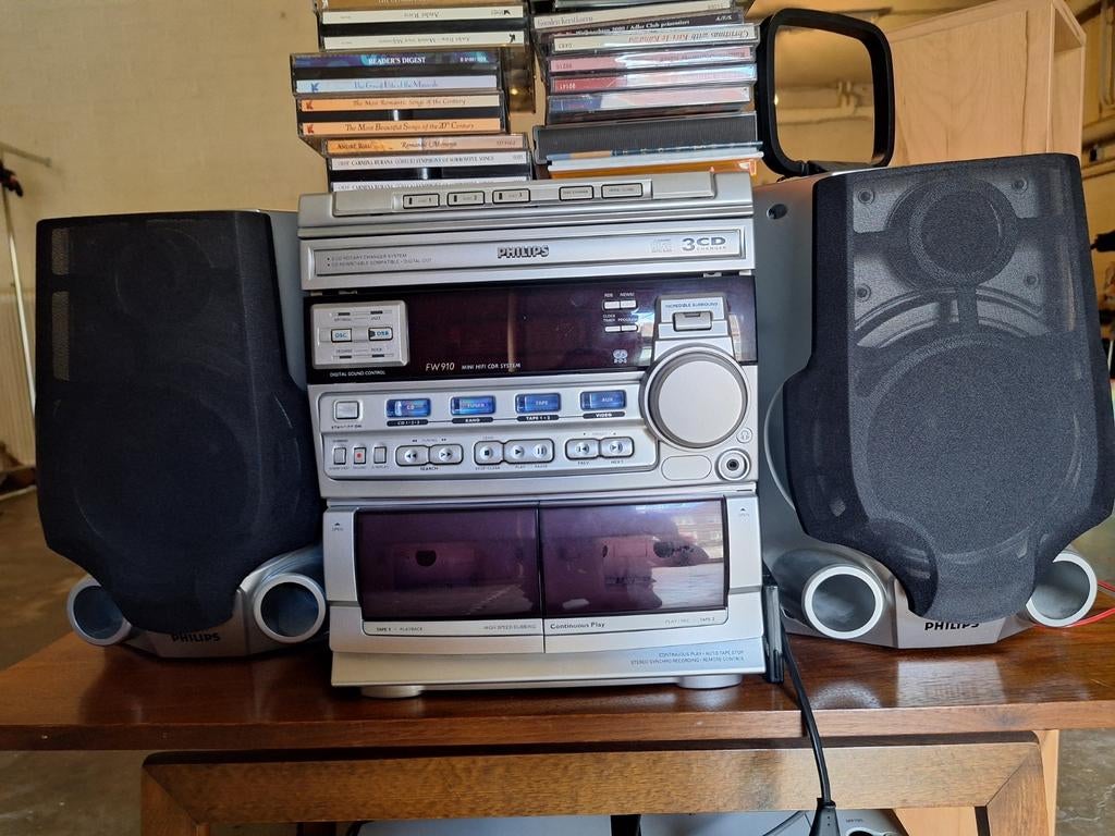 Philips FW910 Mini Hifi CDR Systeem met 3-CD Wisselaar, Ophalen, Philips, Gebruikt, Tuner of Radio