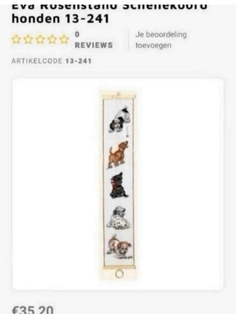 BORDUURPATROON EVA ROSENSTAND HONDJES, Verzenden, Gebruikt, Handborduren, Patroon