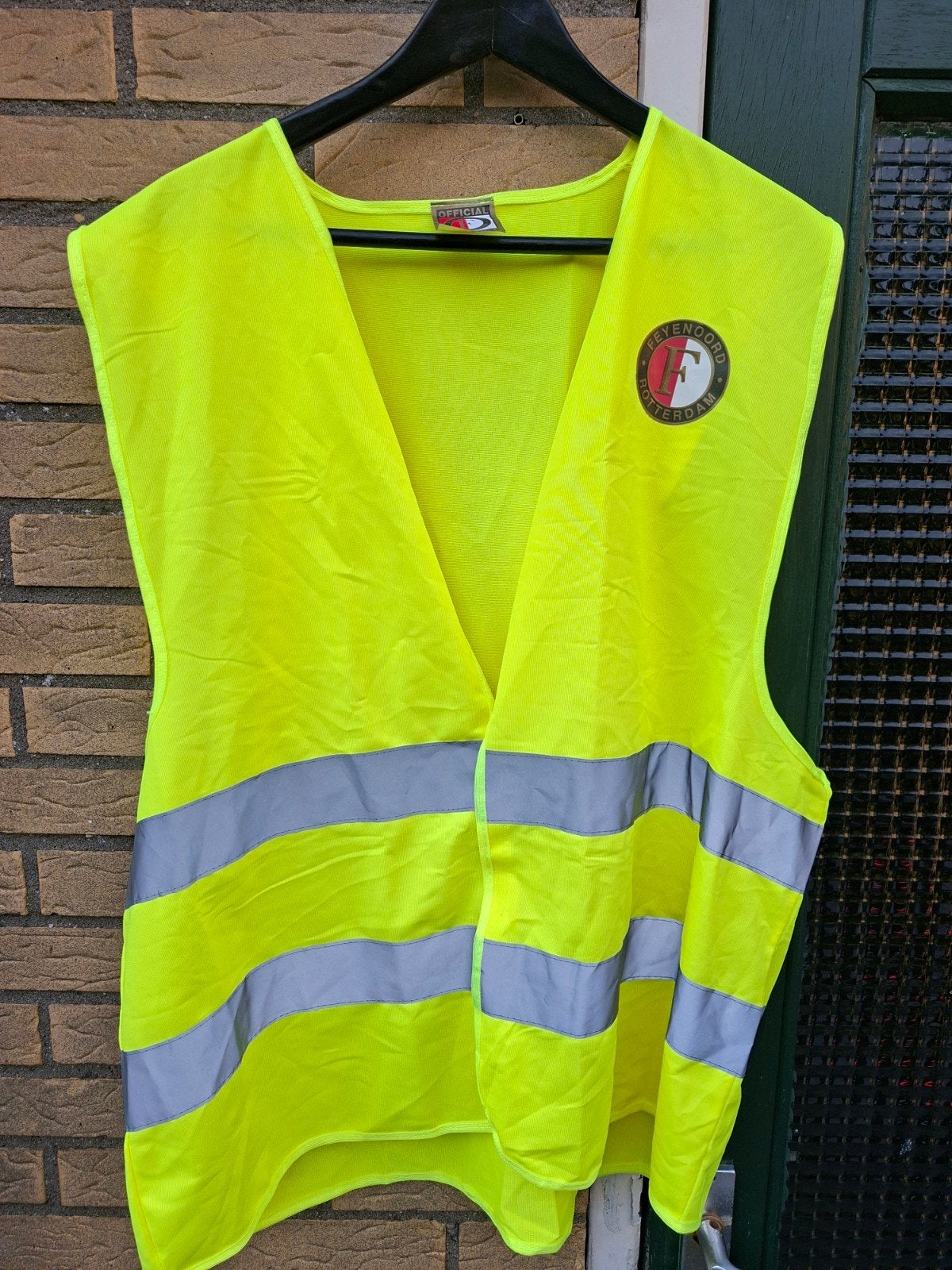 Feyenoord Veiligheidsvest - Geel met Reflecterende Strepen, Geel, Overige maten, Ophalen of Verzenden, Zo goed als nieuw