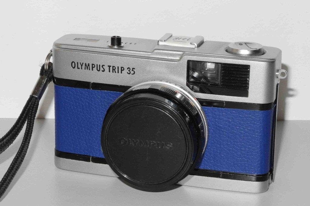 Olympus Trip 35 mint, Blauw, Audio, Tv en Foto, Fotocamera's Analoog, Ophalen of Verzenden, Zo goed als nieuw, Compact, Olympus