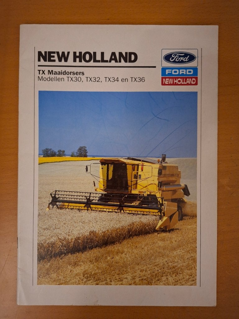 Folder New Holland TX Maaidorsers modellen TX30, TX32, TX34, Verzenden, Gelezen, Tractor en Landbouw