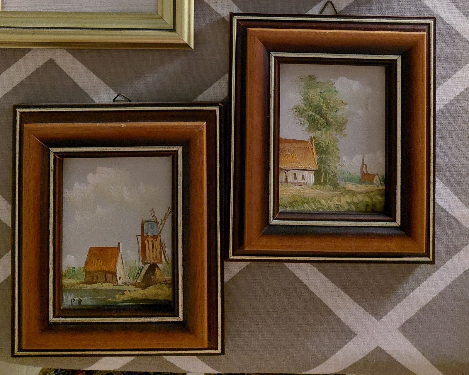 Vintage miniatuurschilderijtjes, Antiek en Kunst, Ophalen of Verzenden