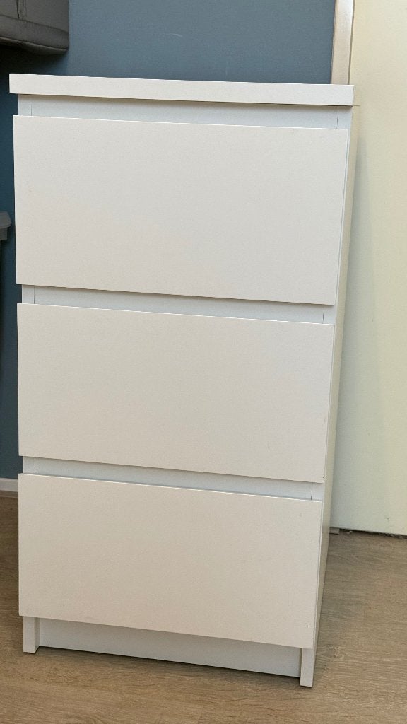Malm ladekast 3 laden, Huis en Inrichting, Ophalen, Minder dan 50 cm, Zo goed als nieuw, 3 of 4 laden