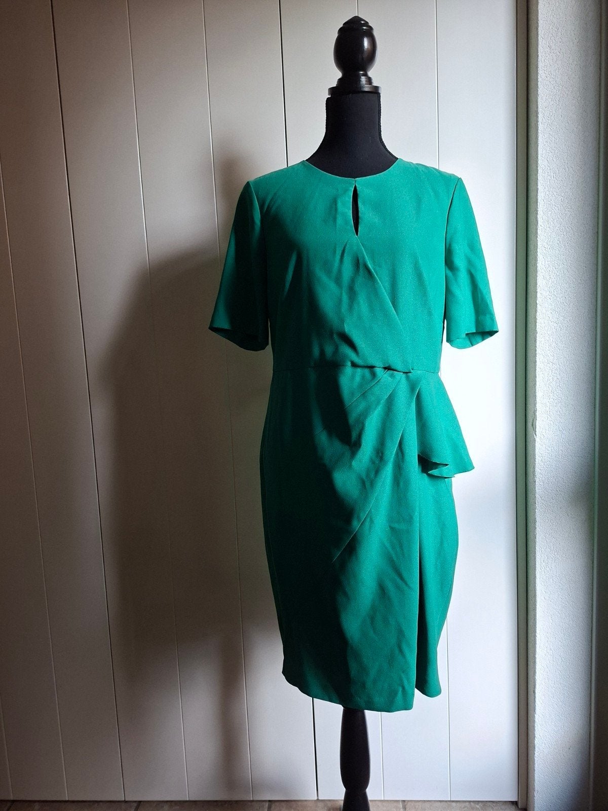 Steps Groene Jurk Maat 42 met Peplum Detail, Maat 42/44 (L), Ophalen of Verzenden, Zo goed als nieuw, Knielengte