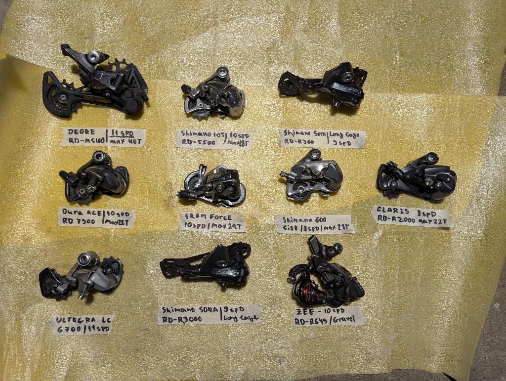Diverse Simano and Sram Rear derailers -See Descriptions, Fietsen en Brommers, Fietsonderdelen, Gebruikt, Derailleur of Ketting