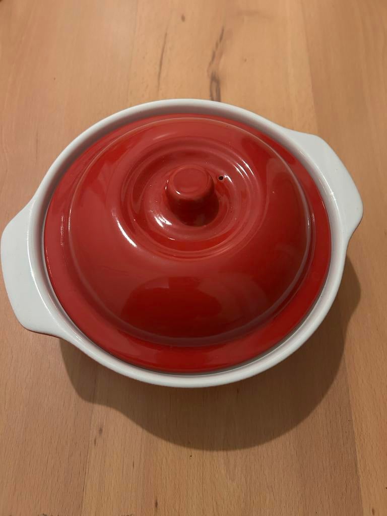 Rode Mama Cucina braadpan met deksel, Huis en Inrichting, Keuken | Potten en Pannen, Overige materialen, Gebruikt, Inductieplaat