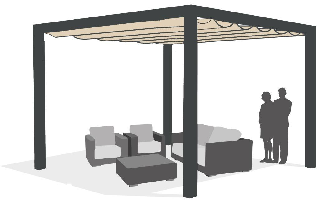 Aluminium Pergola Nesling Optiva 319x319, Ophalen of Verzenden, Nieuw, Tuinpaviljoen