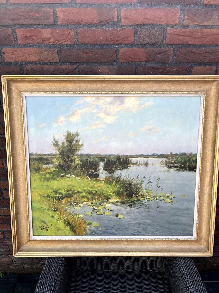 A.J. (Arie) Zwart(1903-1981), Zomer aan de plassen Nieuwkoop, Ophalen of Verzenden
