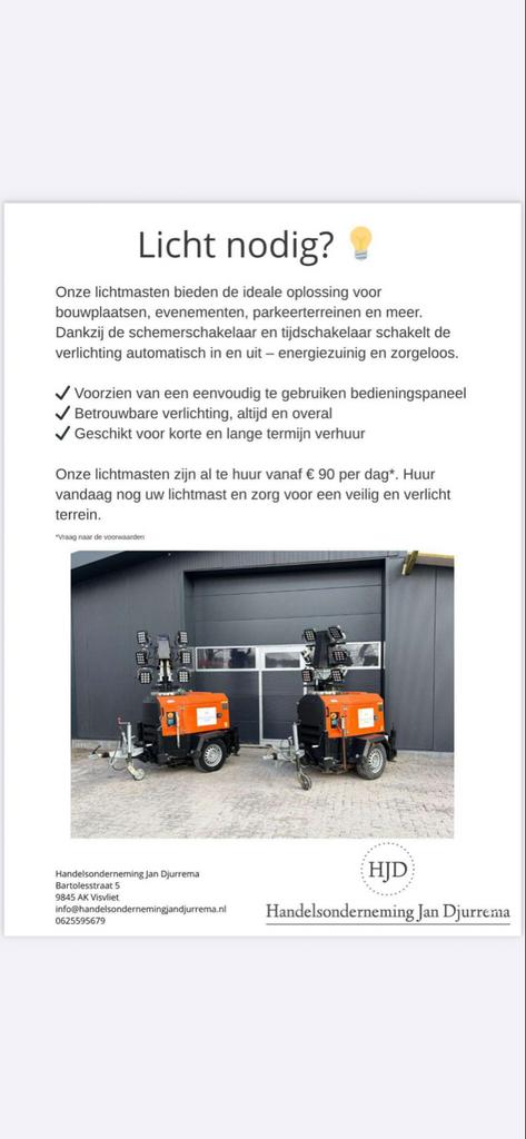 Te huur mobiele lichtmast, Doe-het-zelf en Verbouw, Ophalen