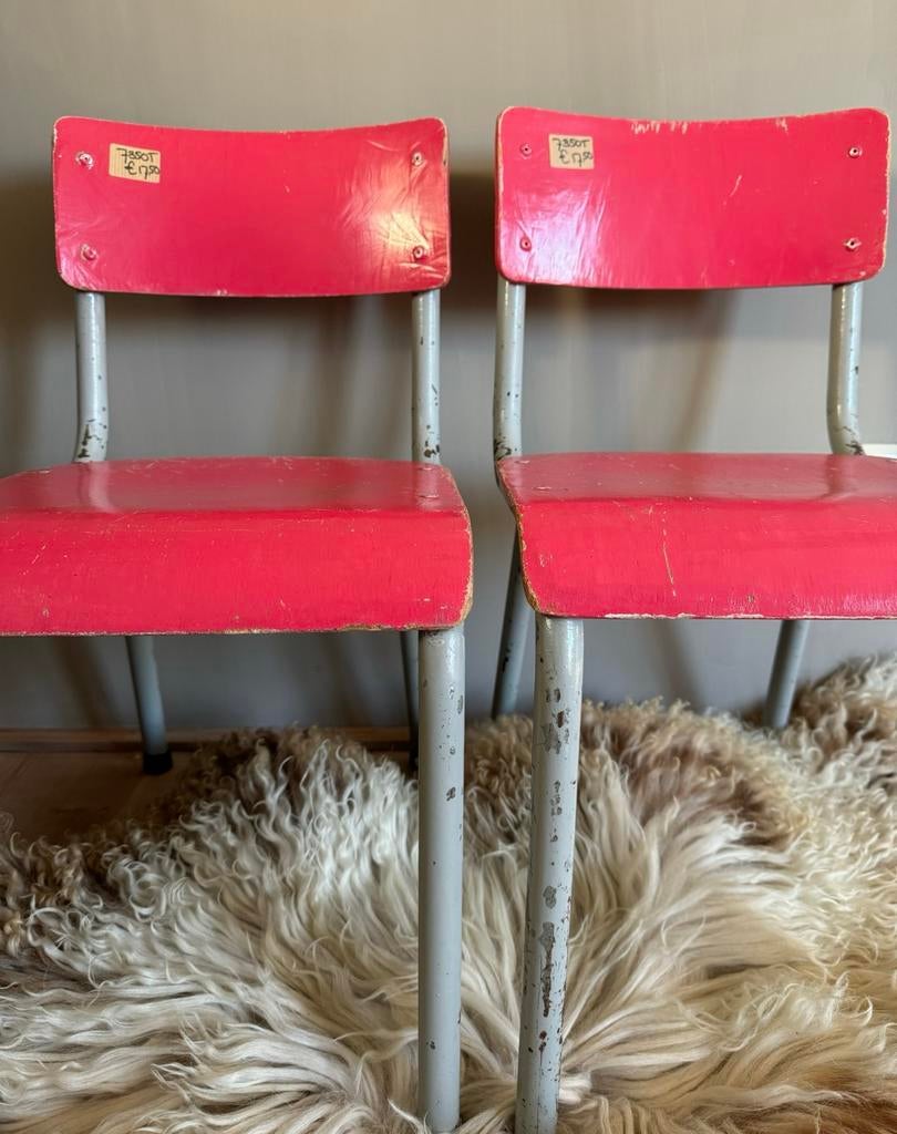 Oude schoolstoeltjes kinderstoeltjes stoeltjes, Antiek en Kunst, Ophalen