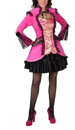 Leuke roze/zwarte CARNAVALS/Burlesqu/CIRCUS DIRECTEUR jas, Ophalen, Carnaval, Nieuw, Kleding