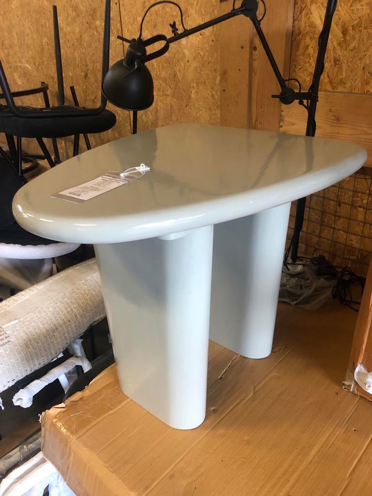 Unieke salontafel van mangohout bedekt met een klei laag., Huis en Inrichting, Tafels | Bijzettafels, Nieuw, Overige vormen, 45 tot 60 cm