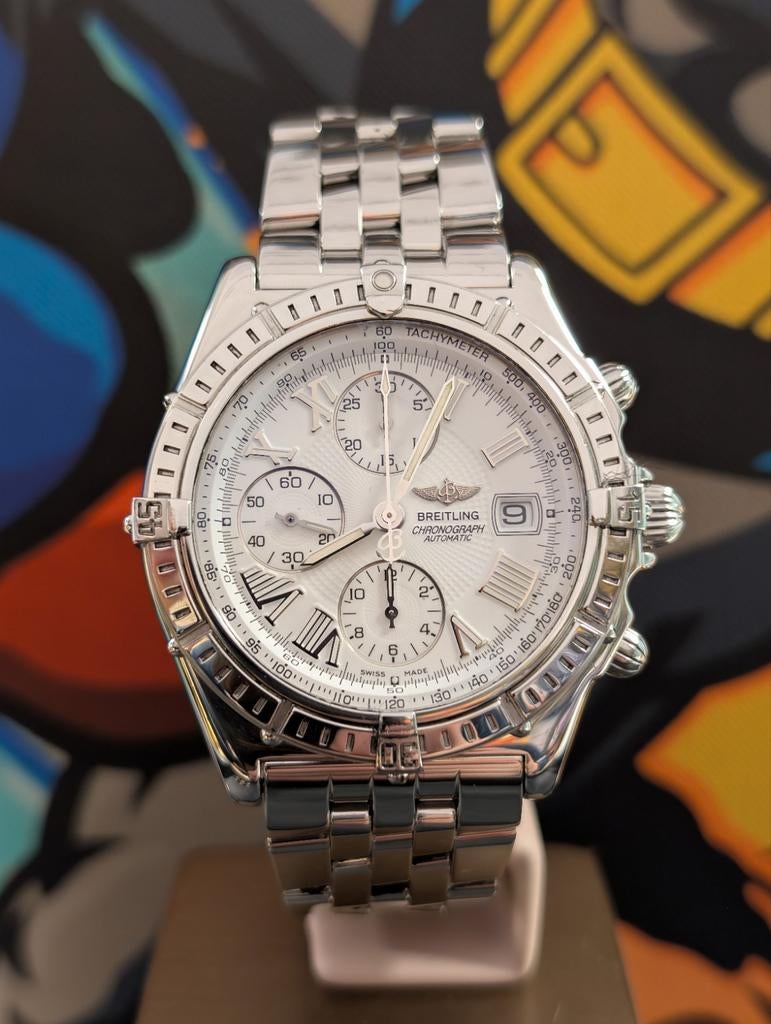 Breitling Crosswind A13055 helder witte wijzerplaat, Sieraden, Tassen en Uiterlijk, Horloges | Heren, Ophalen of Verzenden, Zo goed als nieuw