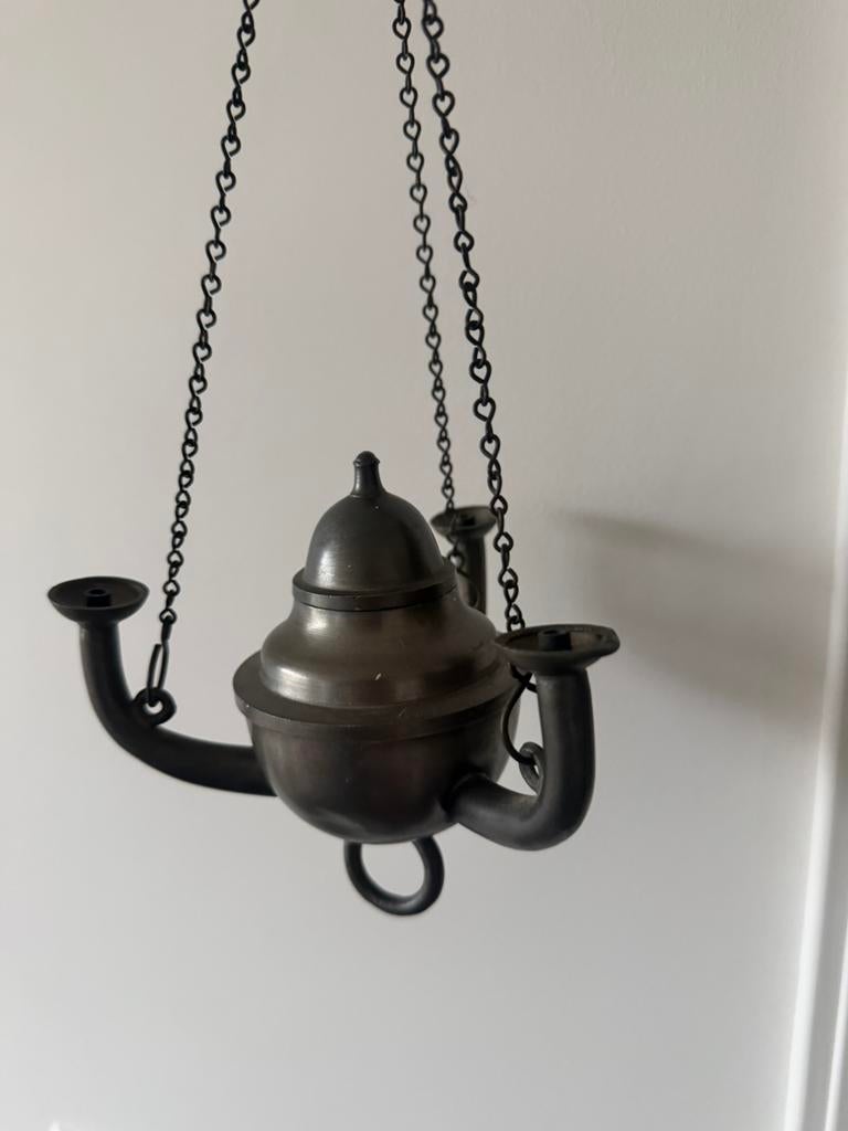 Tinnen olielamp, Ophalen of Verzenden