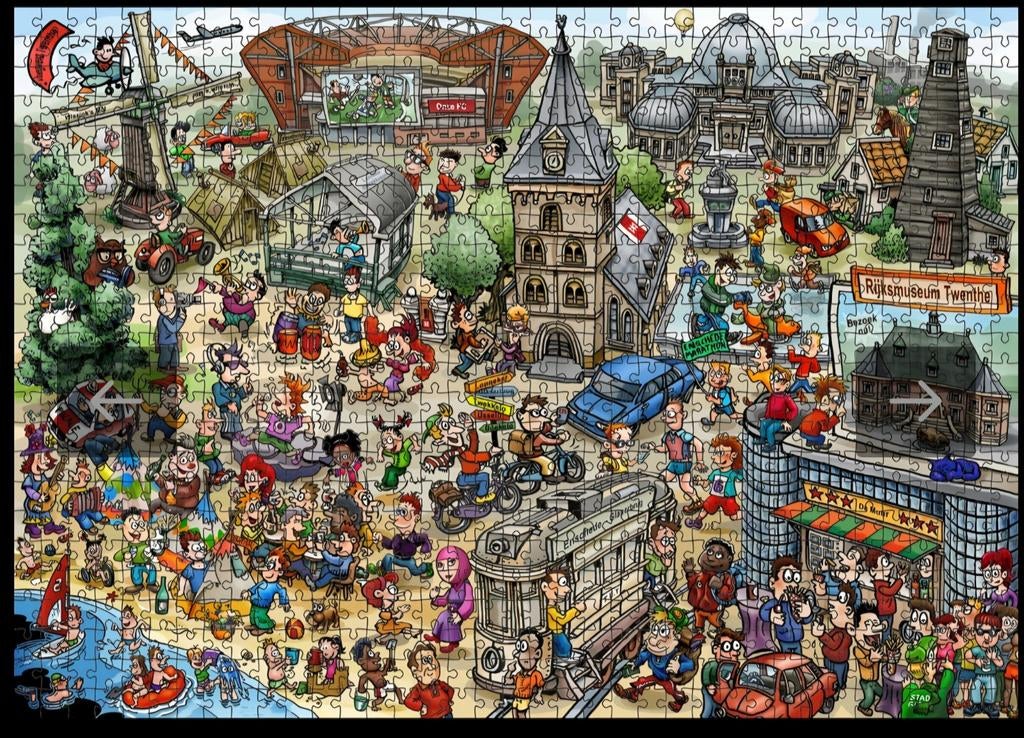 Gezocht: Puzzel van Enschede, Hobby en Vrije tijd, Denksport en Puzzels, Gebruikt, Legpuzzel, 500 t/m 1500 stukjes, Ophalen of Verzenden