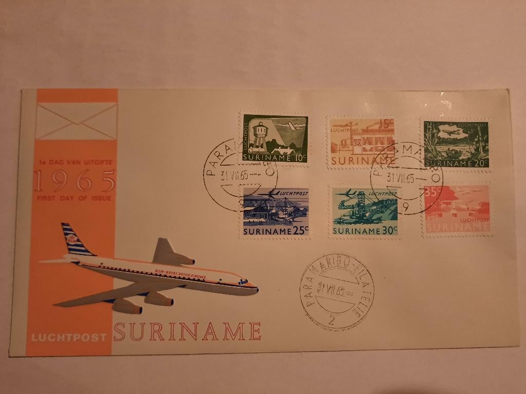 FDC Suriname uit 1965, Postzegels en Munten, Postzegels | Eerstedagenveloppen, Ophalen of Verzenden, Rest van de wereld