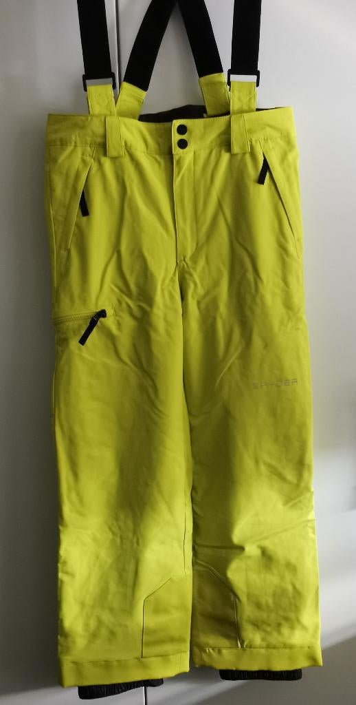 Spyder Skibroek met bretels maat 164 / 16, geel, Broek, Spyder, Jongen of Meisje, Ophalen of Verzenden