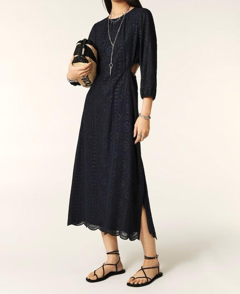 Ba&sh bash broderie cut out dress nieuw, Maat 38/40 (M), Blauw, Nieuw, Ophalen of Verzenden