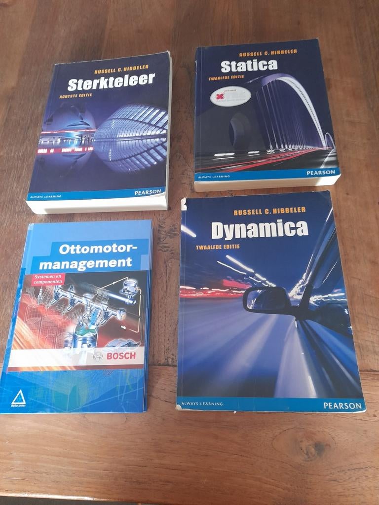 Autotechniek Studieboeken - Sterkteleer, Statica, Dynamica, Boeken, Gelezen, Hibbeler, Bosch, Ophalen of Verzenden, MBO