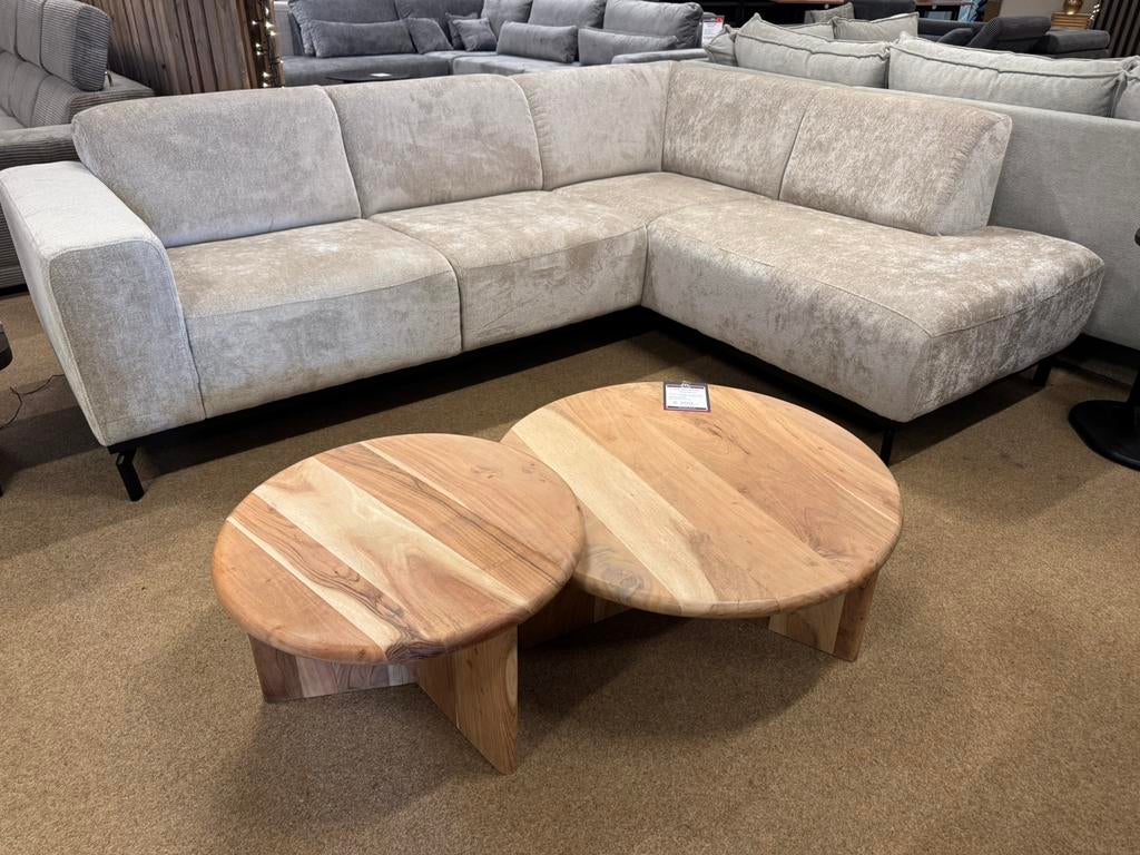 Hoekbank Viola 255 x 190 beige Direct/Leverbaar E-2195, Huis en Inrichting, Ophalen, 250 tot 300 cm, Hoekbank, Nieuw
