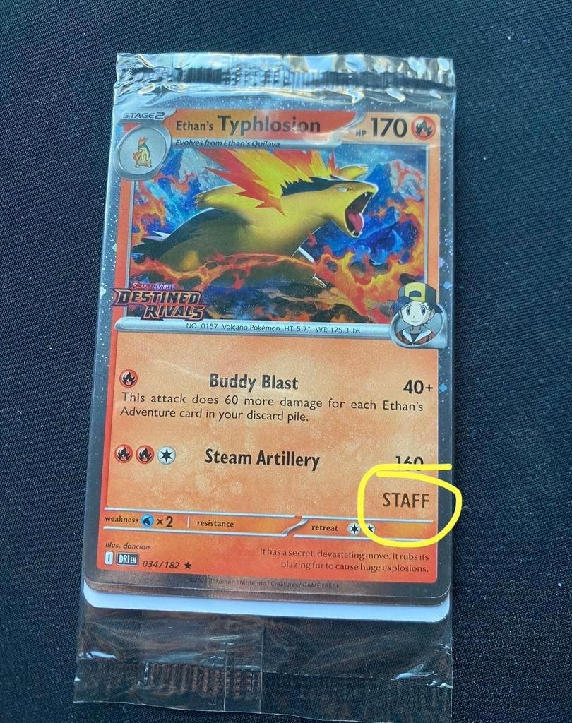 Destined Rivals STAFF Promo Set—4 Kaarten Sealed (Toernooi), Hobby en Vrije tijd, Verzamelkaartspellen | Pokémon, Ophalen of Verzenden