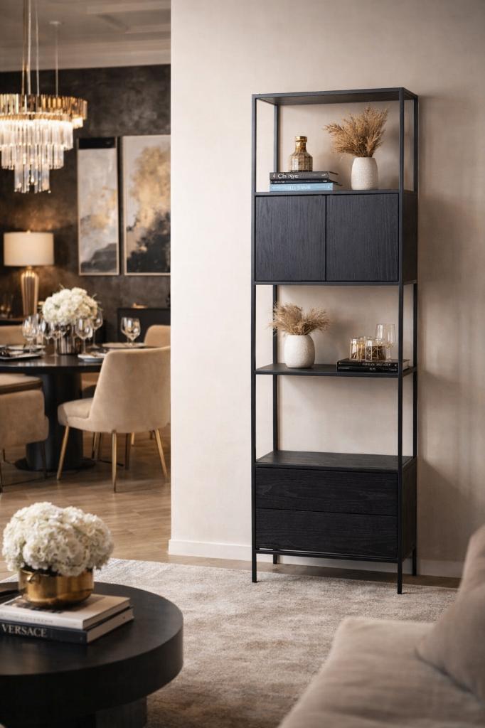 Boekenkast van Lifestyle Home Collection, Huis en Inrichting, Kasten | Boekenkasten, Met deur(en), Nieuw, Hotel chique, Eikenhout