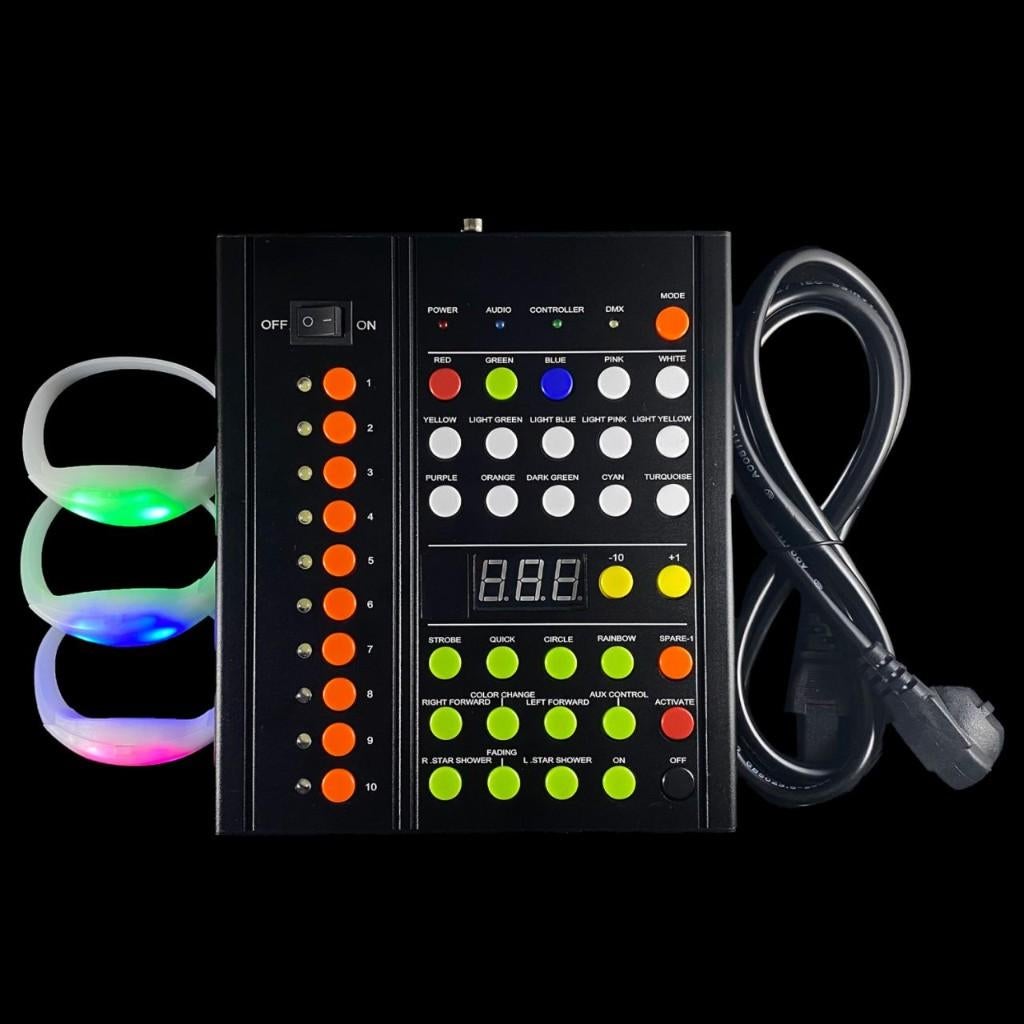 DMX Armbanden Set - 100 Stuks - leuk voor DJ 1x gebruikt, Ophalen of Verzenden, Zo goed als nieuw, Licht, Geluidgestuurd