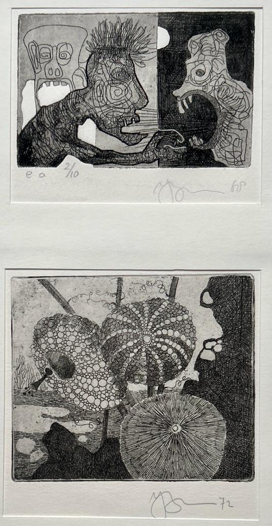2 etsen Jan Bernard Meinen in passe-partout, Antiek en Kunst, Verzenden