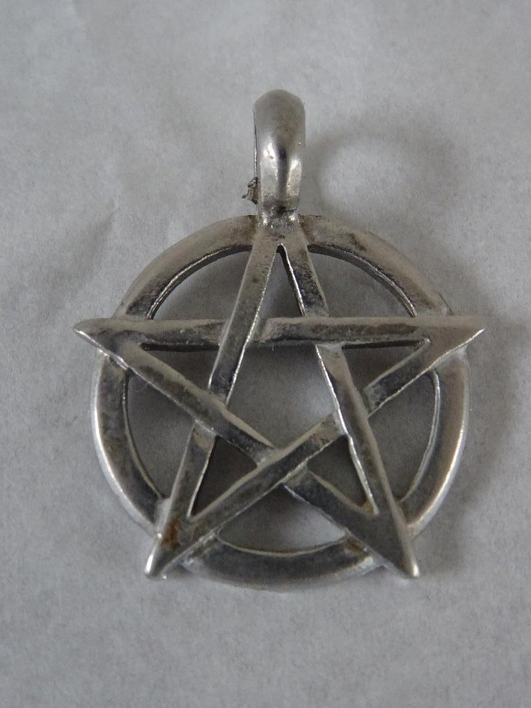 Pentagram kettinghanger vintage hanger ster, Overige materialen, Ophalen of Verzenden, Zo goed als nieuw, Kruis of Symbool