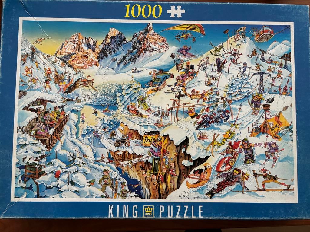 Puzzel wintersport 1000 stukjes, Ophalen of Verzenden, 500 t/m 1500 stukjes, Gebruikt, Legpuzzel