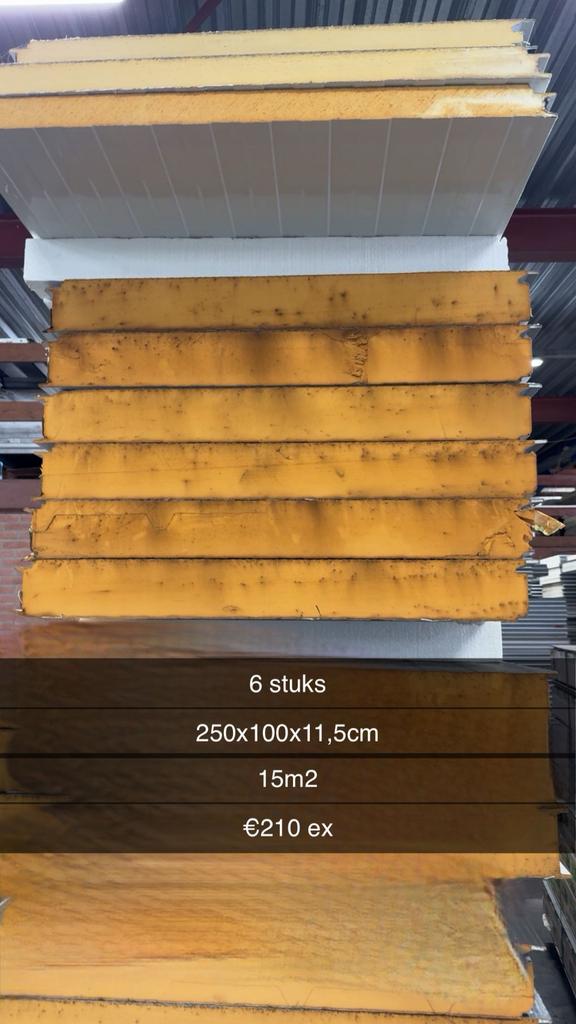 Sandwich panel 40, 60, 80, 120, 150, 160 180, 200mm dik, Ophalen, Nieuw, Overige materialen
