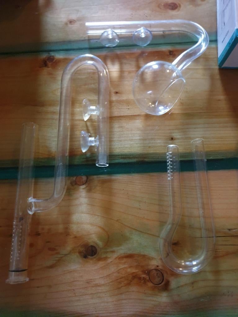 set glassen inlet/outlet tube, Dieren en Toebehoren, Ophalen of Verzenden, Zo goed als nieuw