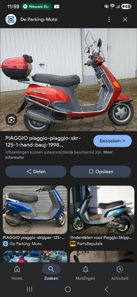 Piaggio Skipper beugelset compleet, Fietsen en Brommers, Ophalen
