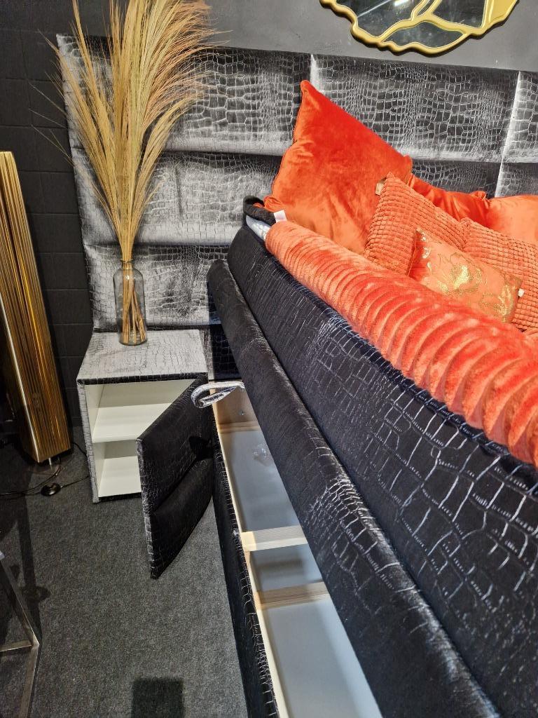Voorraad Sale | Luxe Velvet en croco boxsprings - Utrecht, Ophalen, Crème, Modern, Croco, Eric Kuster, Velvet, 180 cm