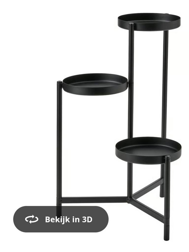 Plantentafel Ikea zwart ZGAN 3 tredes, Kunststof, Minder dan 30 cm, Rond, Ophalen of Verzenden