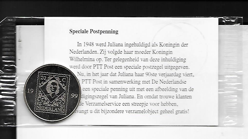 Speciale Postpenning Juliana, Ophalen of Verzenden, Koningin Beatrix, Losse munt