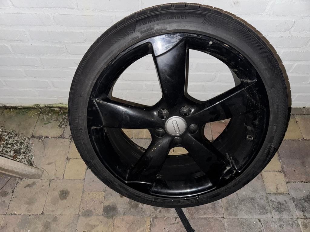 Originele Audi A6 Rotor velgen met Continental winterbanden, Ophalen, Gebruikt, 255 mm, Banden en Velgen