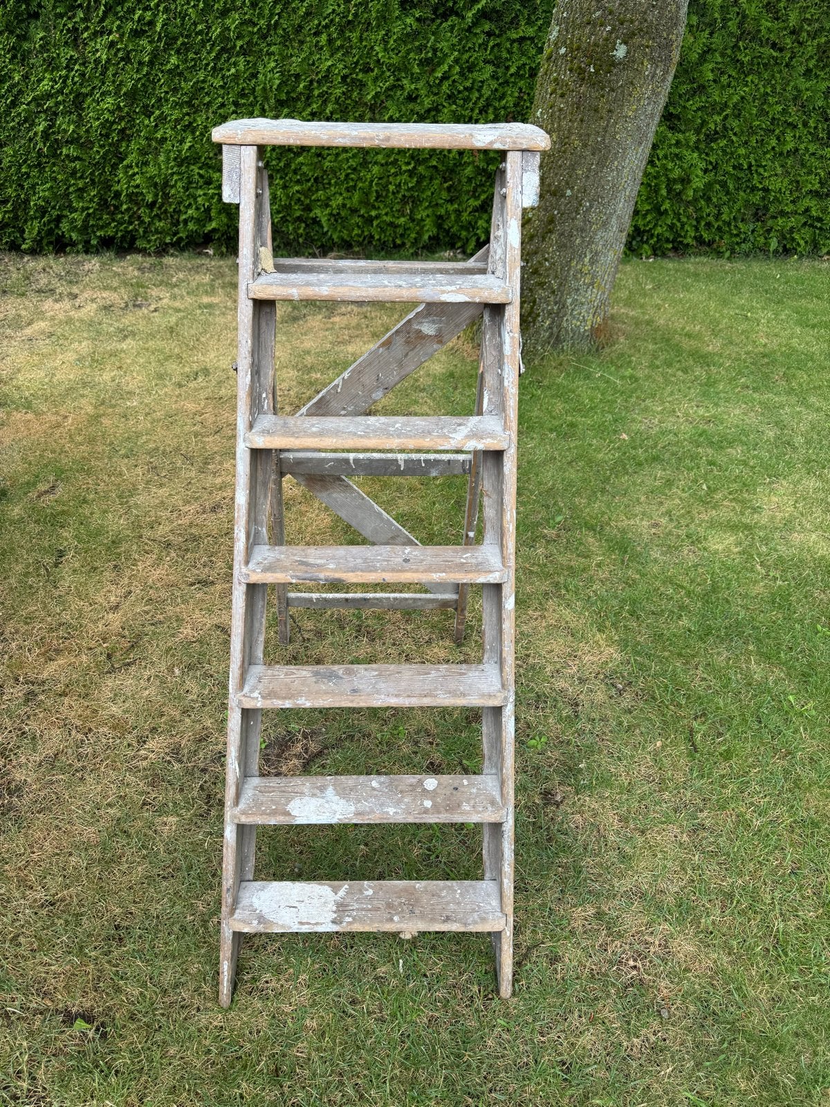 Oude houten schilders trap - decoratief, Ophalen, Gebruikt, Trap, Opvouwbaar of Inschuifbaar