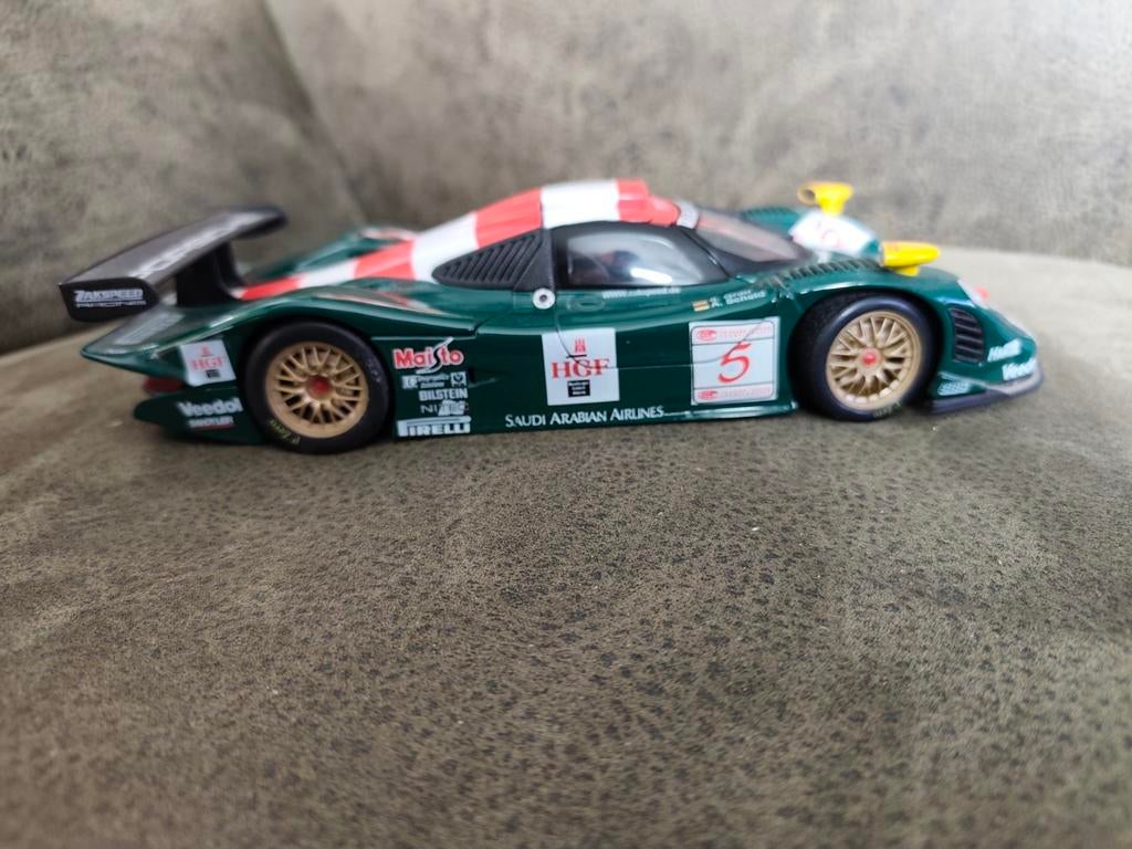 Porsche 911 GT 1 modelauto groen 1:18, Ophalen of Verzenden, Bburago