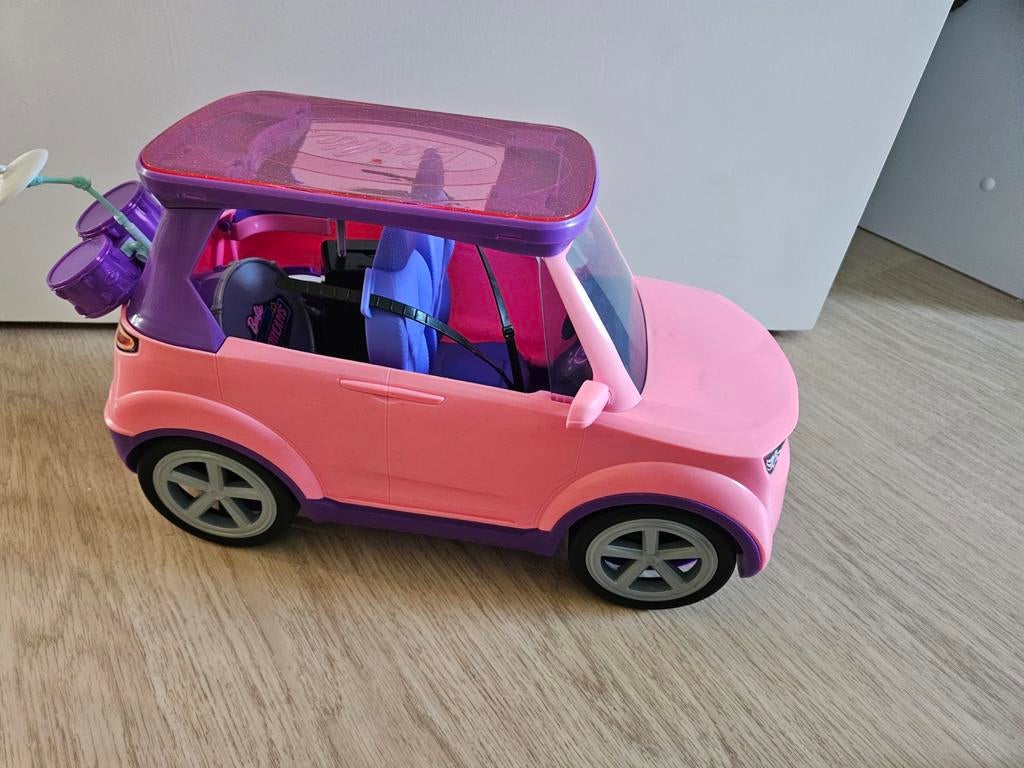 Barbie auto roze/paars met accessoires, Ophalen