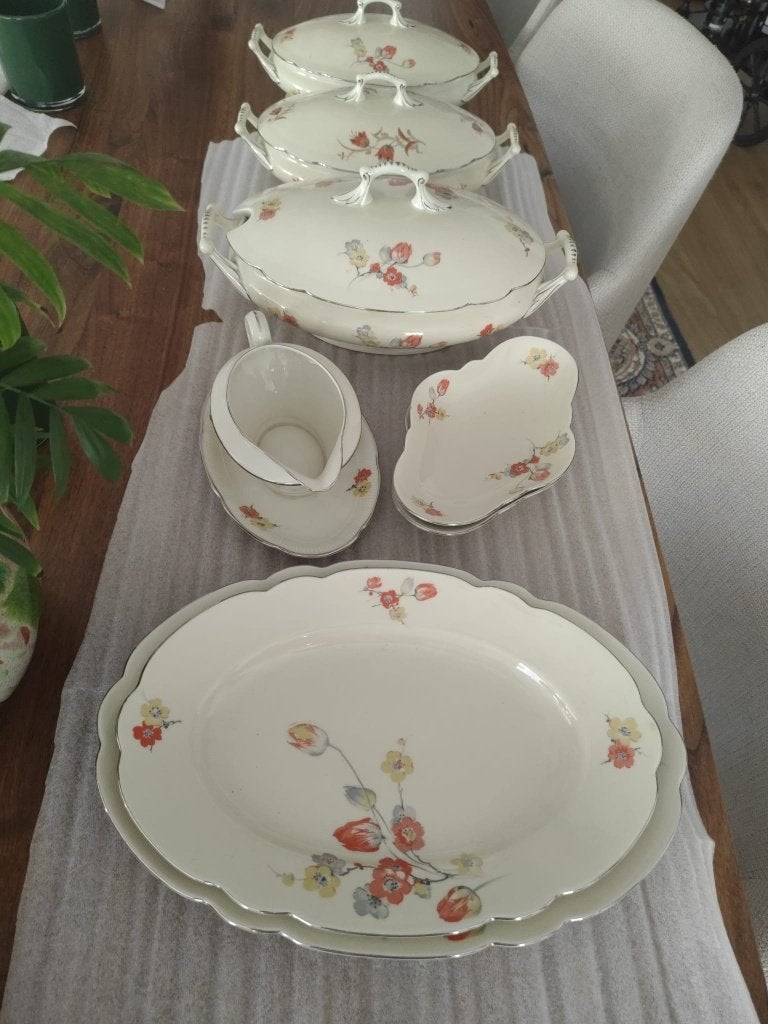 36 delig antiek Art Deco servies van Richter Fenki Hahn, Ophalen, Overige merken, Zo goed als nieuw, Overige stijlen
