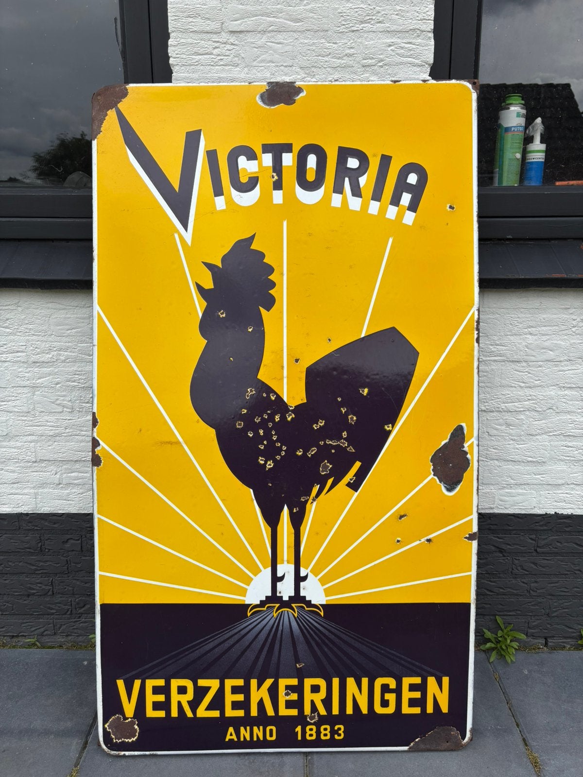 Victoria emaille reclamebord, Verzamelen, Merken en Reclamevoorwerpen, Ophalen of Verzenden, Zo goed als nieuw, Reclamebord