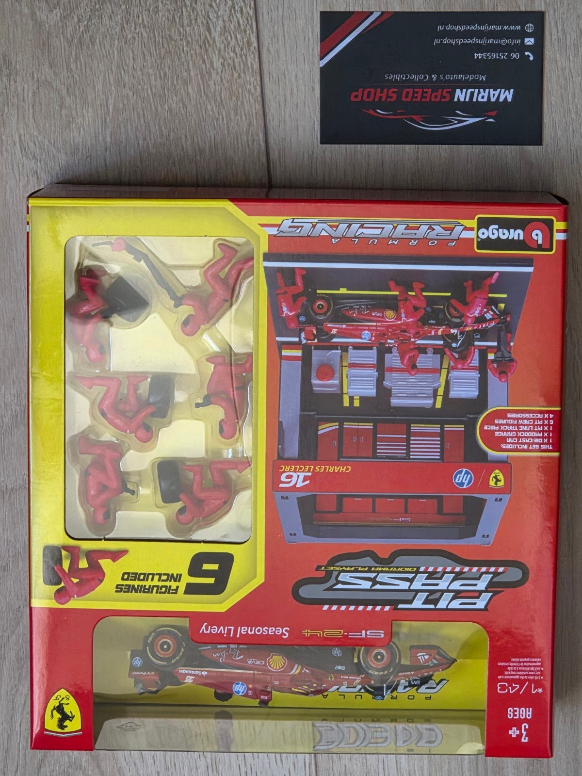 Burago Formule 1 Pit Stop Playset Charles Leclerc SF-24, Ophalen of Verzenden, Nieuw, Auto, Overige merken